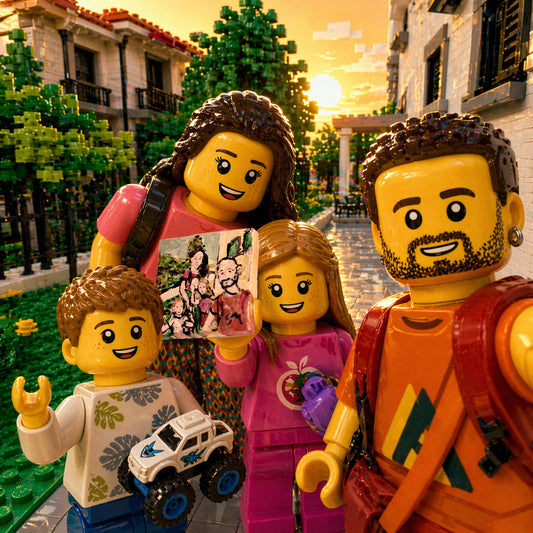 Ritratto di Famiglia Personalizzato su Tile Lego