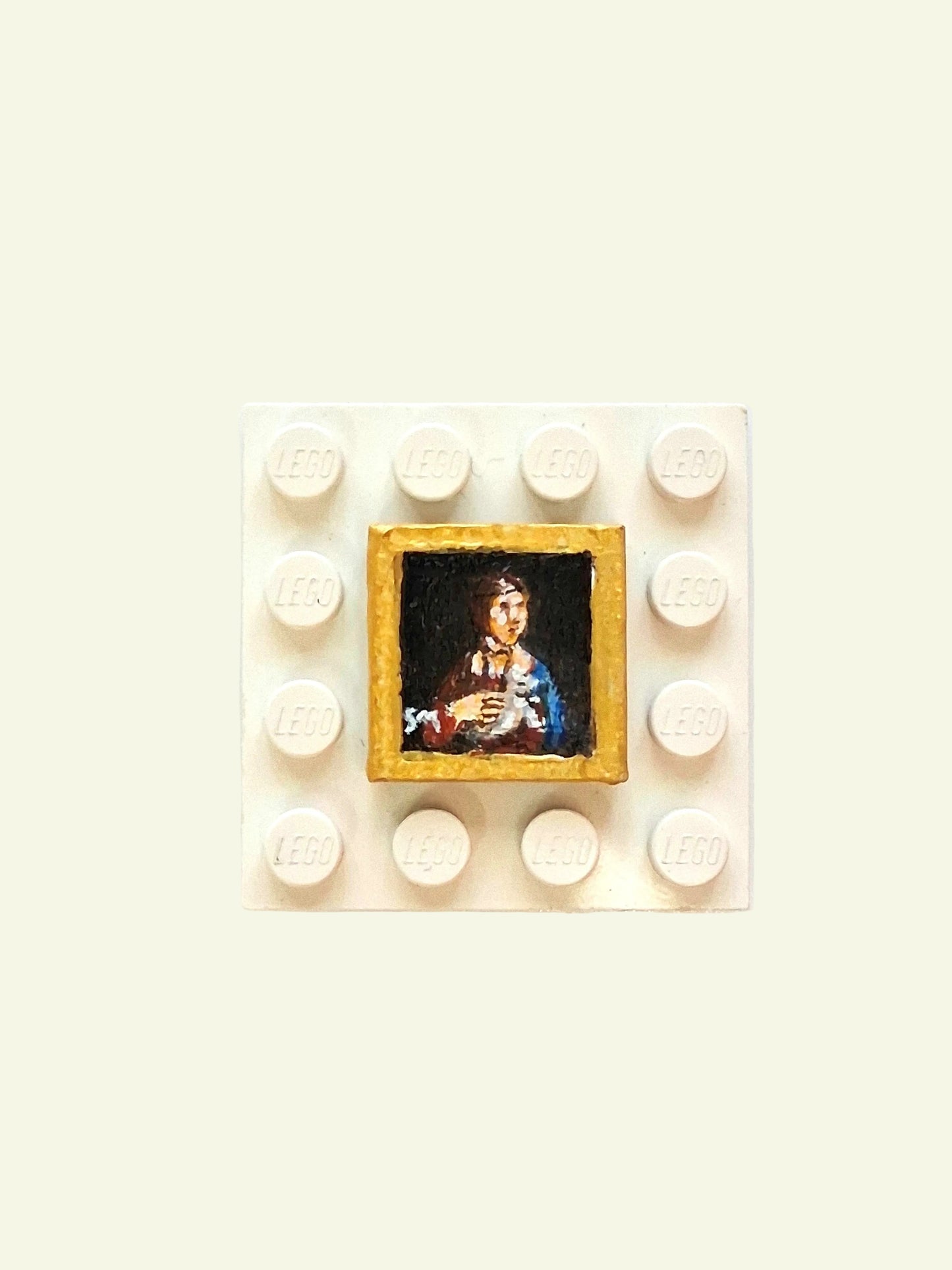 Pitture Leonardo da Vinci dipinte a mano su tile Lego