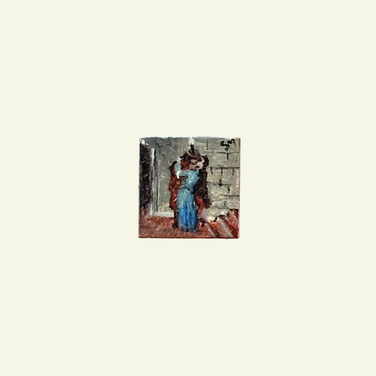 Il Bacio di Hayez dipinto a mano su tile Lego 2x2