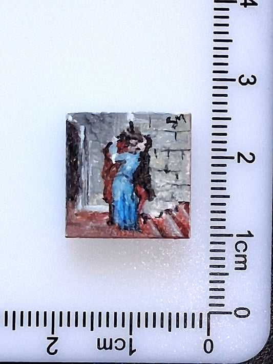 Il Bacio di Hayez dipinto a mano su tile Lego 2x2