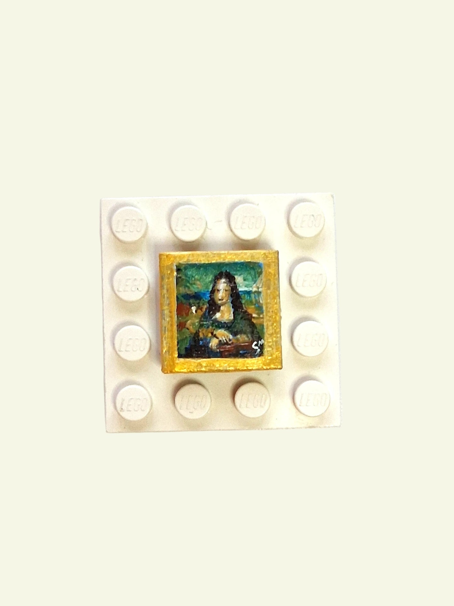 Pitture Leonardo da Vinci dipinte a mano su tile Lego