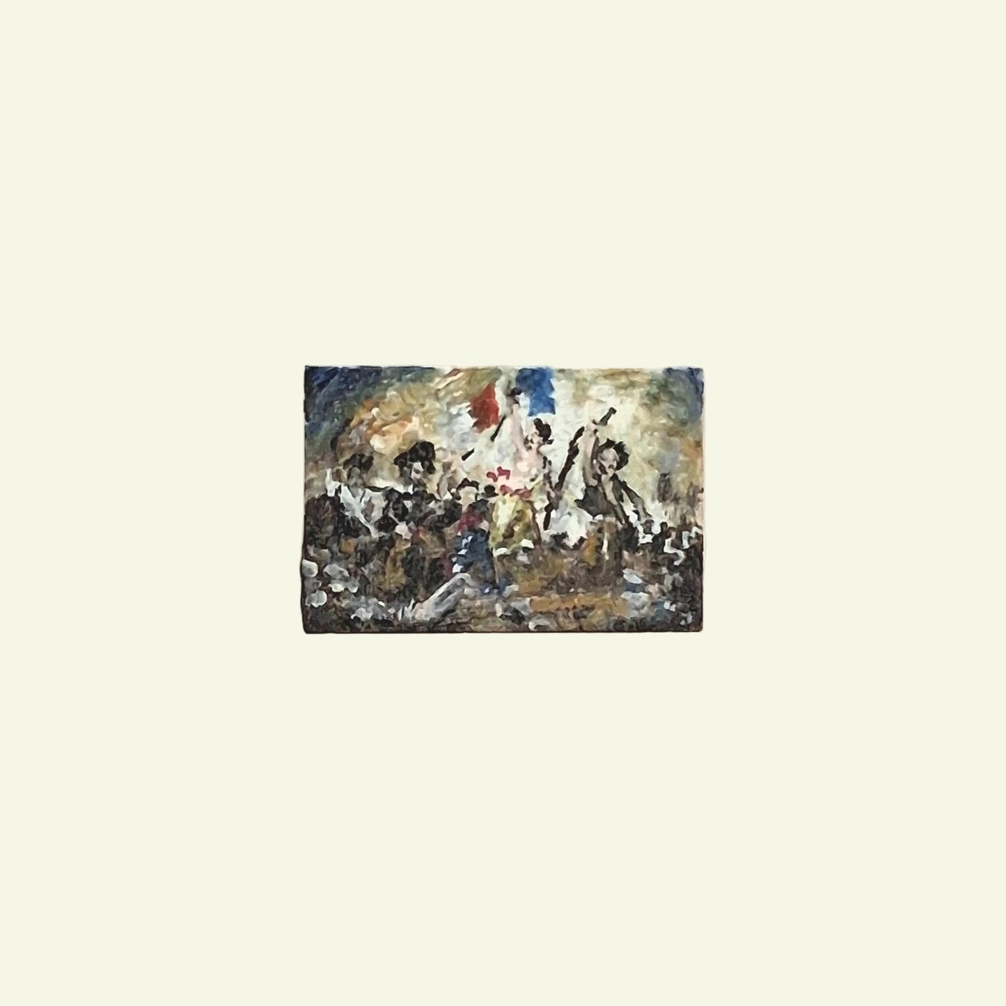 La Libertà che Guida il Popolo di Delacroix dipinta a mano su tile Lego 2x3