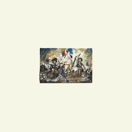 La Libertà che Guida il Popolo di Delacroix dipinta a mano su tile Lego 2x3