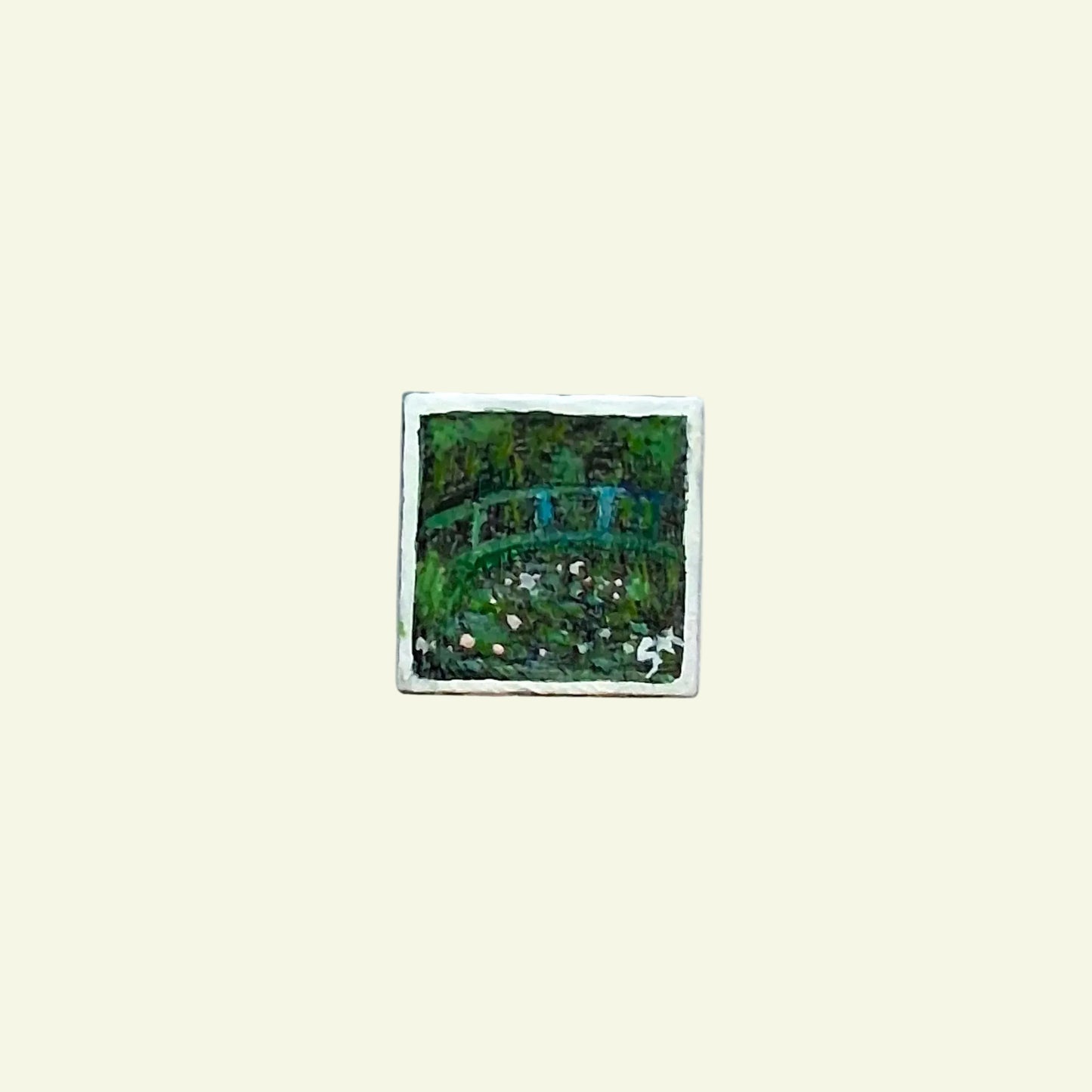 Lo Stagno delle Ninfee di Monet dipinto a mano su tile Lego 2x2