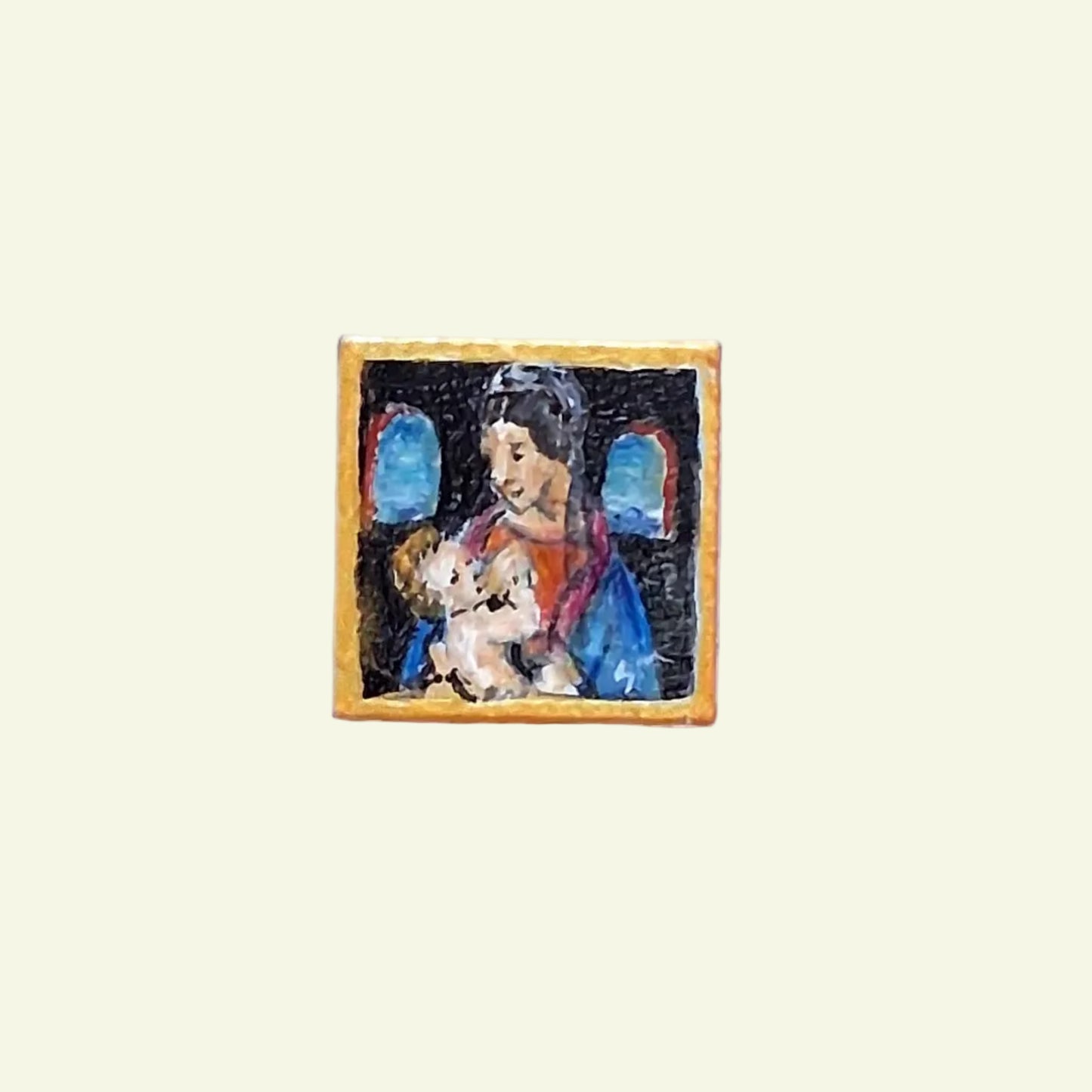 Pitture Leonardo da Vinci dipinte a mano su tile Lego