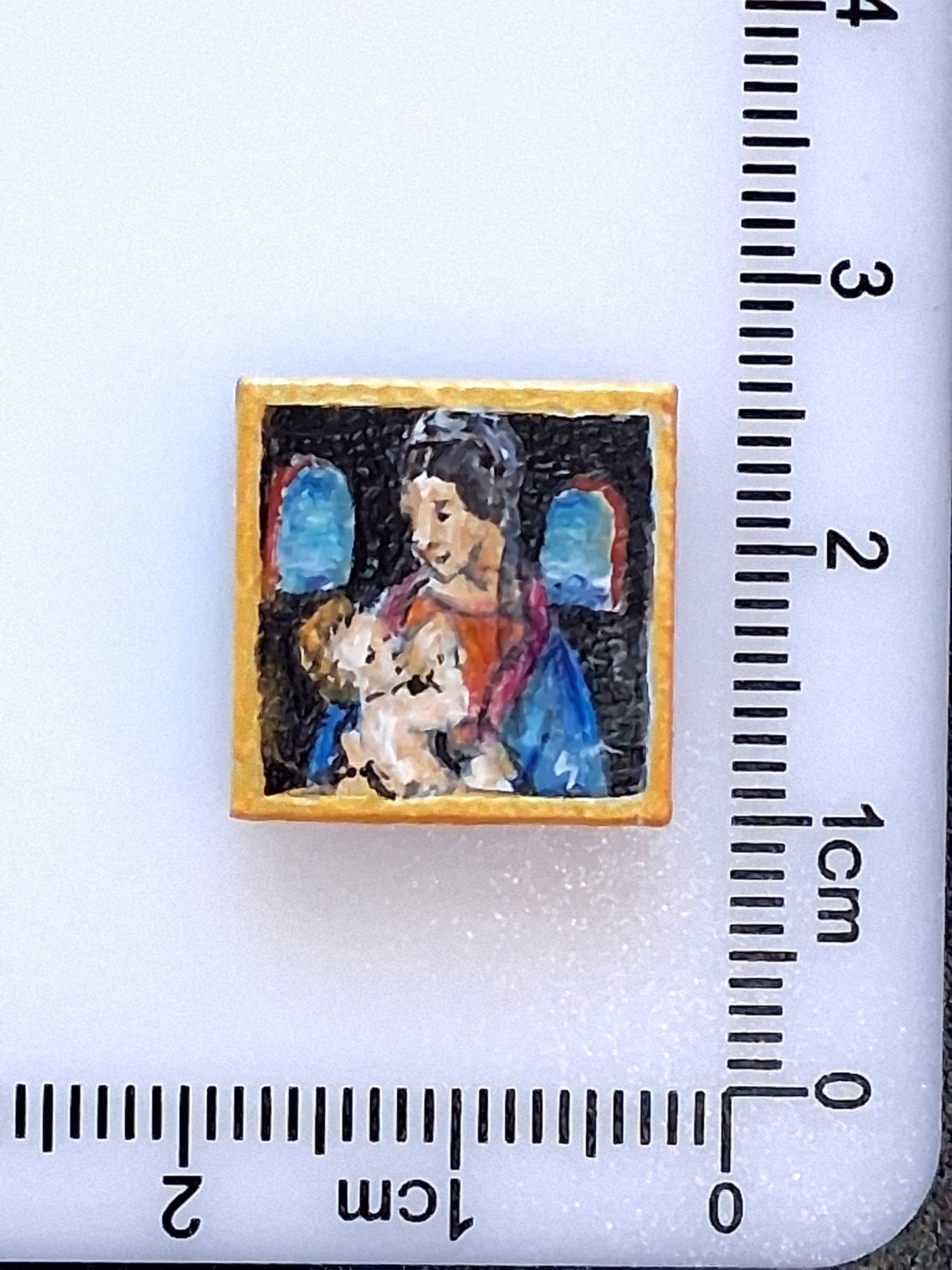 Pitture Leonardo da Vinci dipinte a mano su tile Lego