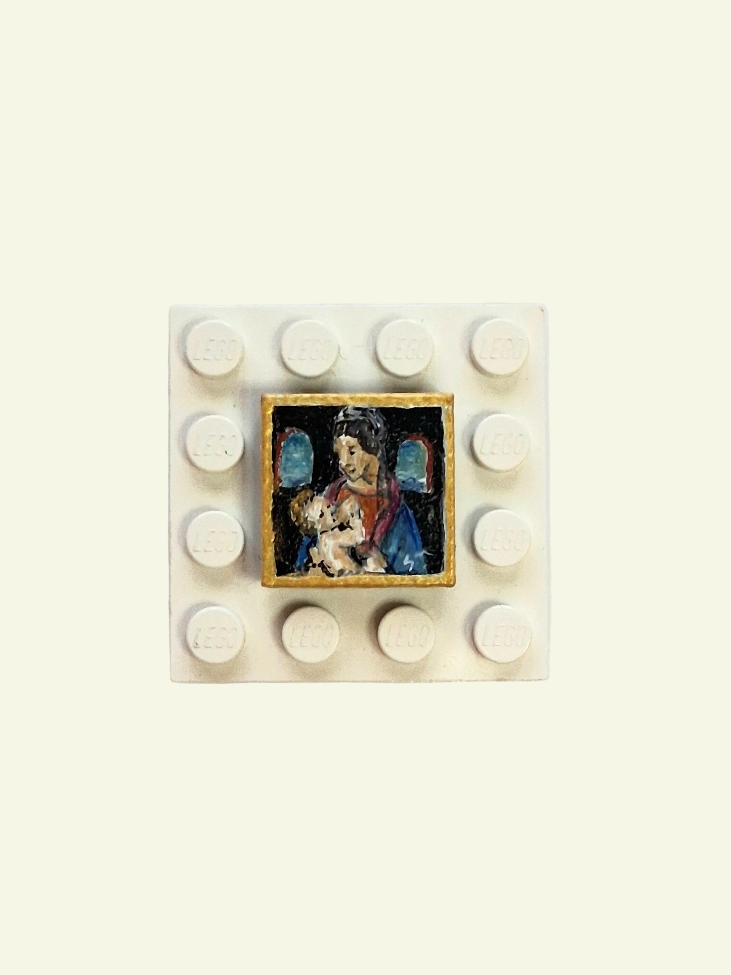 Pitture Leonardo da Vinci dipinte a mano su tile Lego