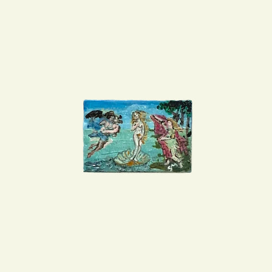 La Nascita di Venere di Sandro Botticelli dipinta a mano su tile Lego 2x3