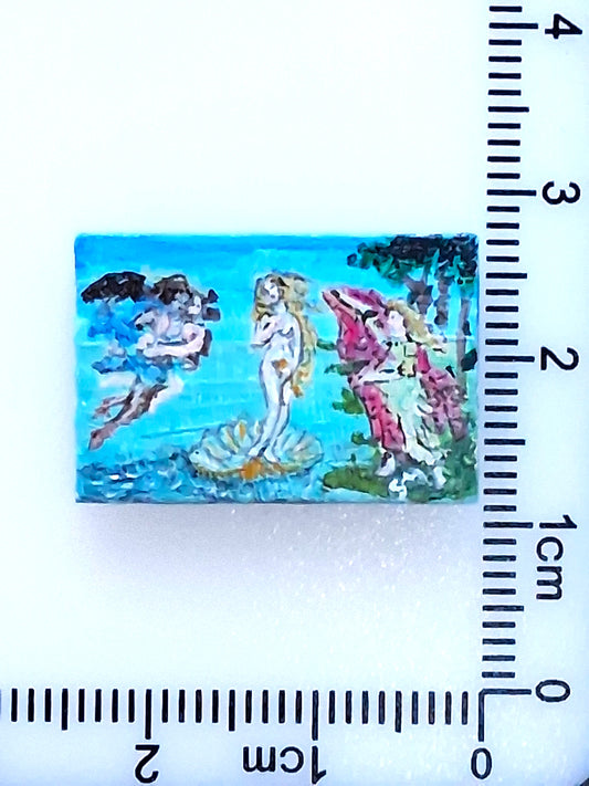 La Nascita di Venere di Sandro Botticelli dipinta a mano su tile Lego 2x3