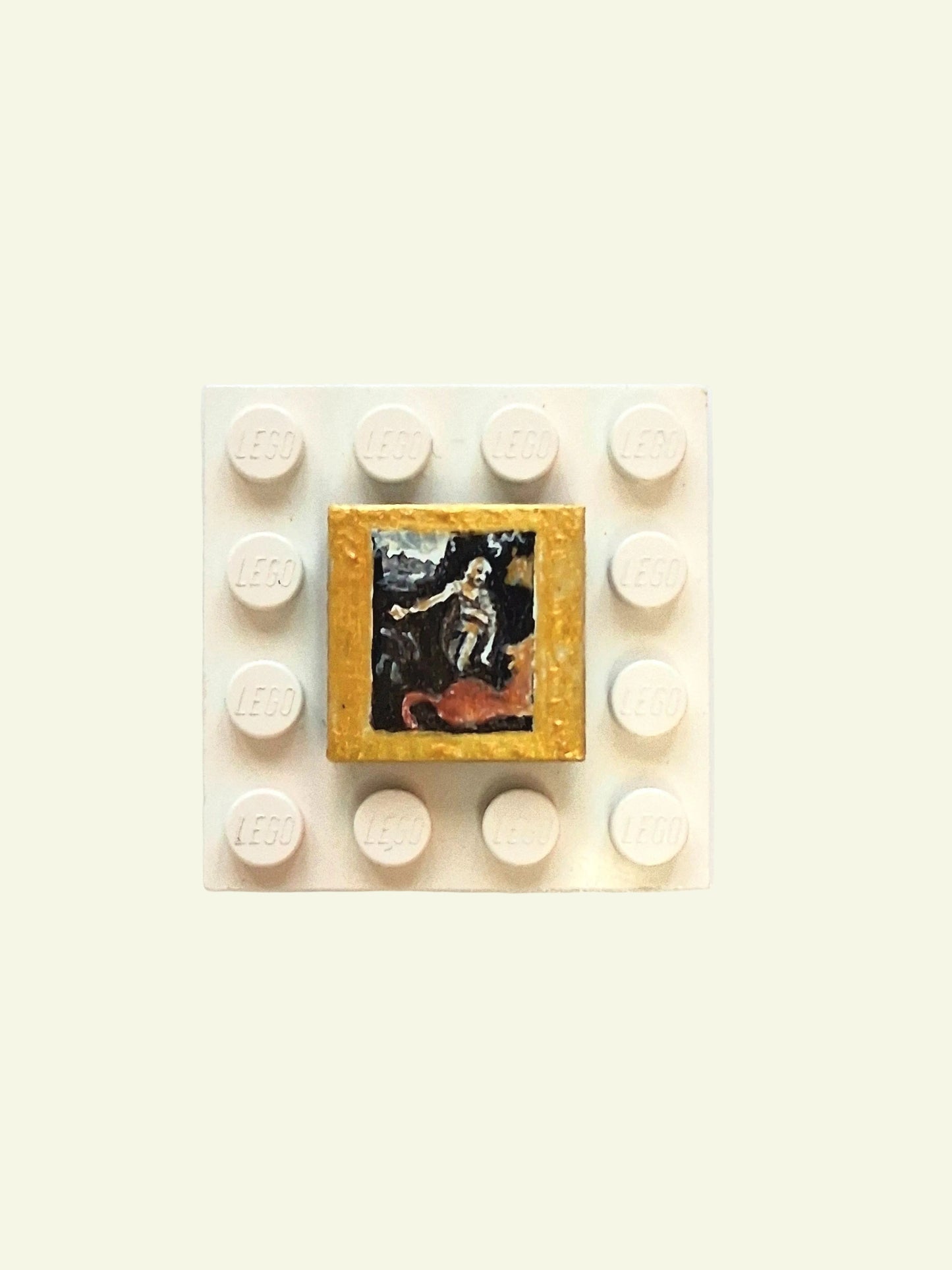 Pitture Leonardo da Vinci dipinte a mano su tile Lego