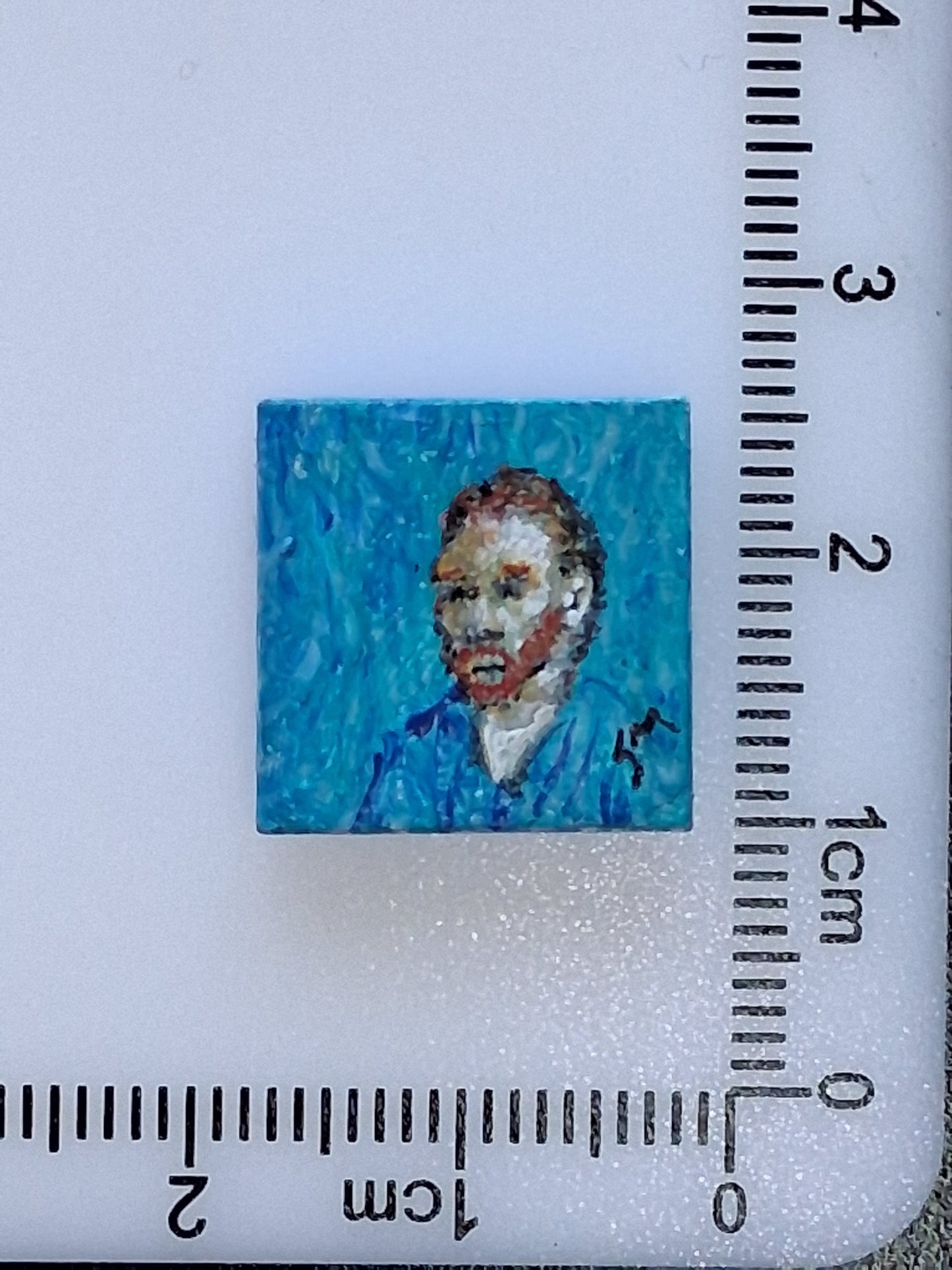 Pitture Van Gogh dipinte a mano su tile Lego 2x2