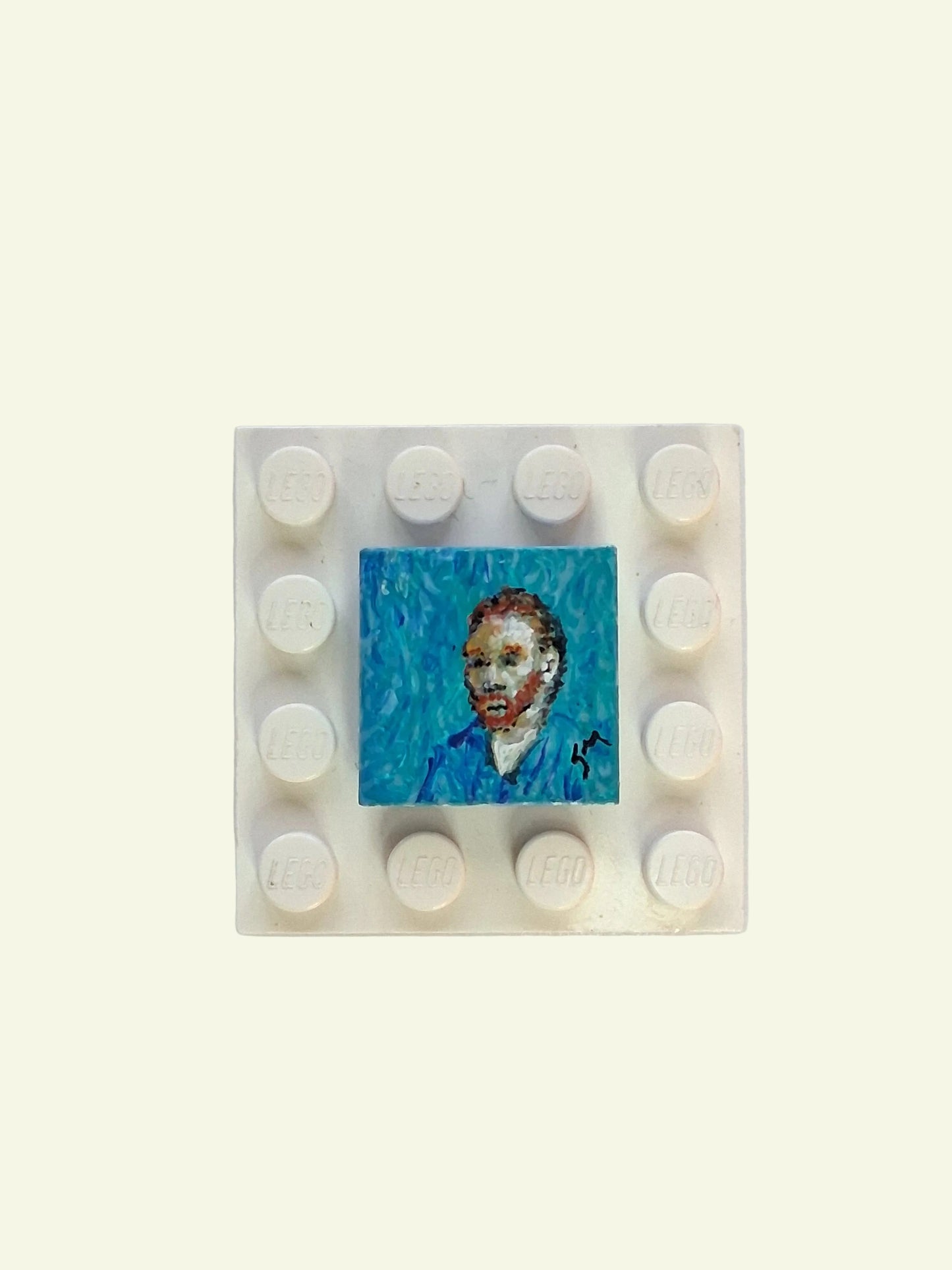 Pitture Van Gogh dipinte a mano su tile Lego 2x2