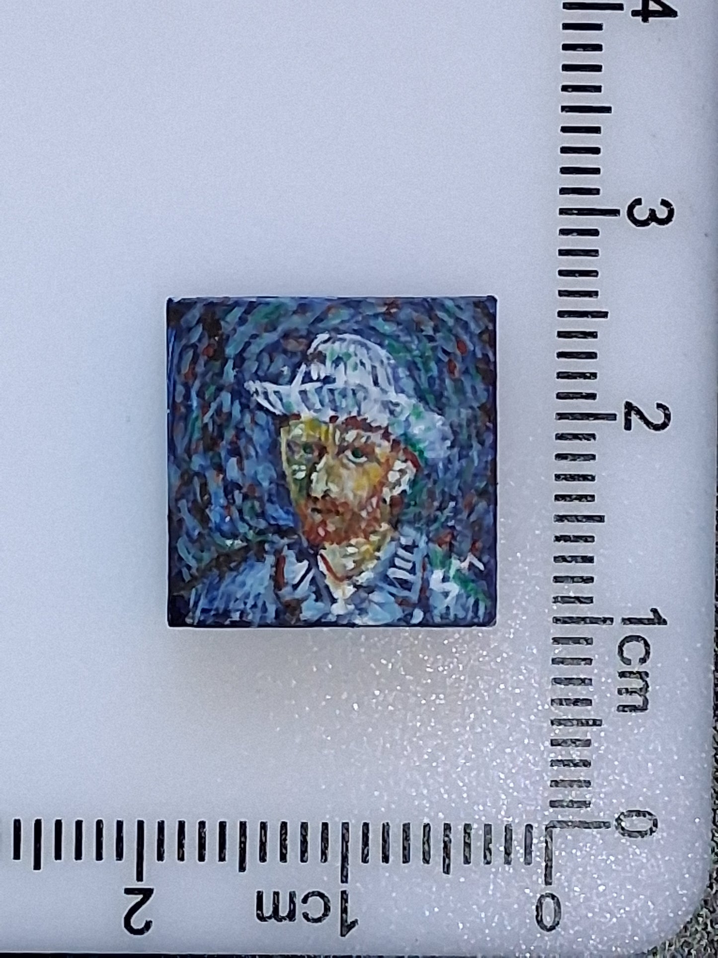Pitture Van Gogh dipinte a mano su tile Lego 2x2