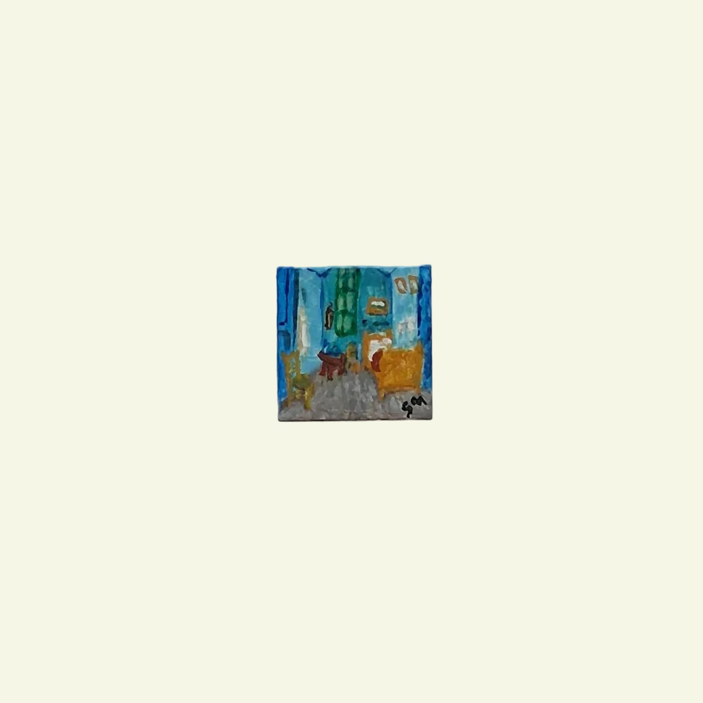 Pitture Van Gogh dipinte a mano su tile Lego 2x2