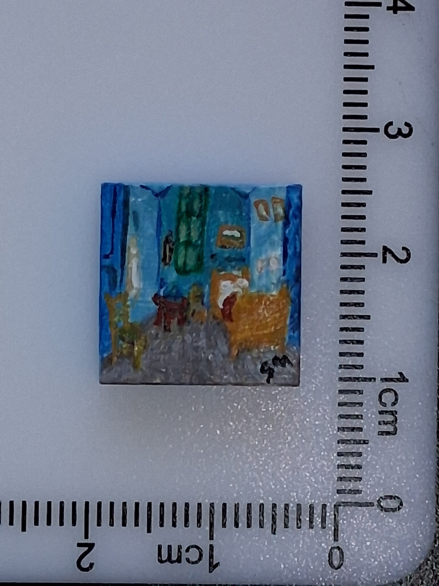 Pitture Van Gogh dipinte a mano su tile Lego 2x2