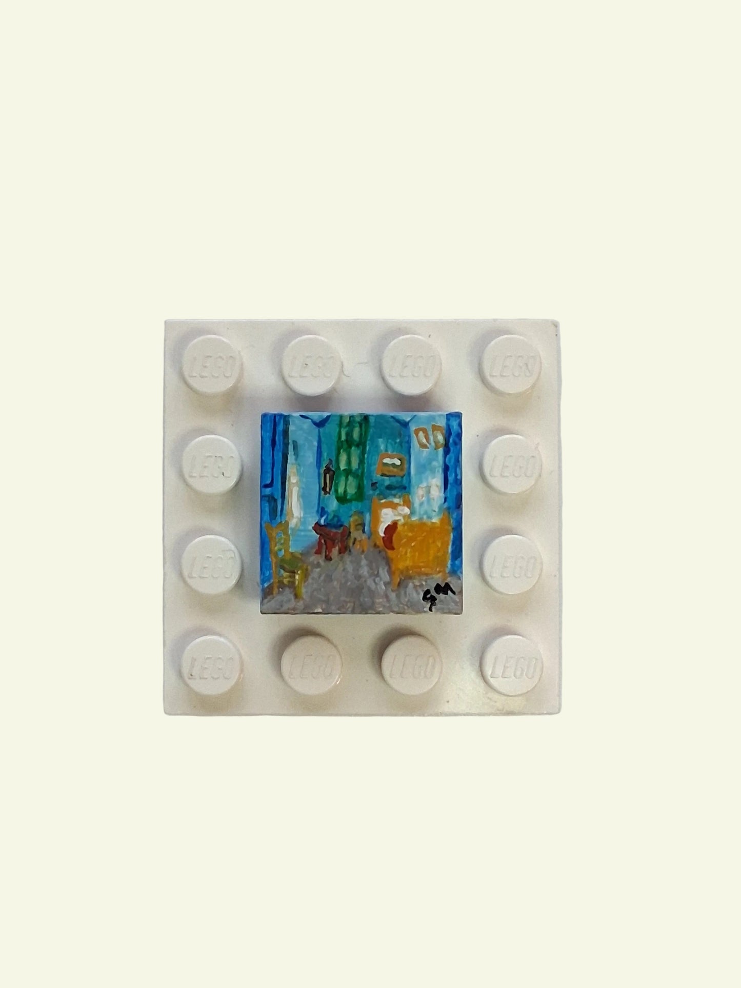 Pitture Van Gogh dipinte a mano su tile Lego 2x2