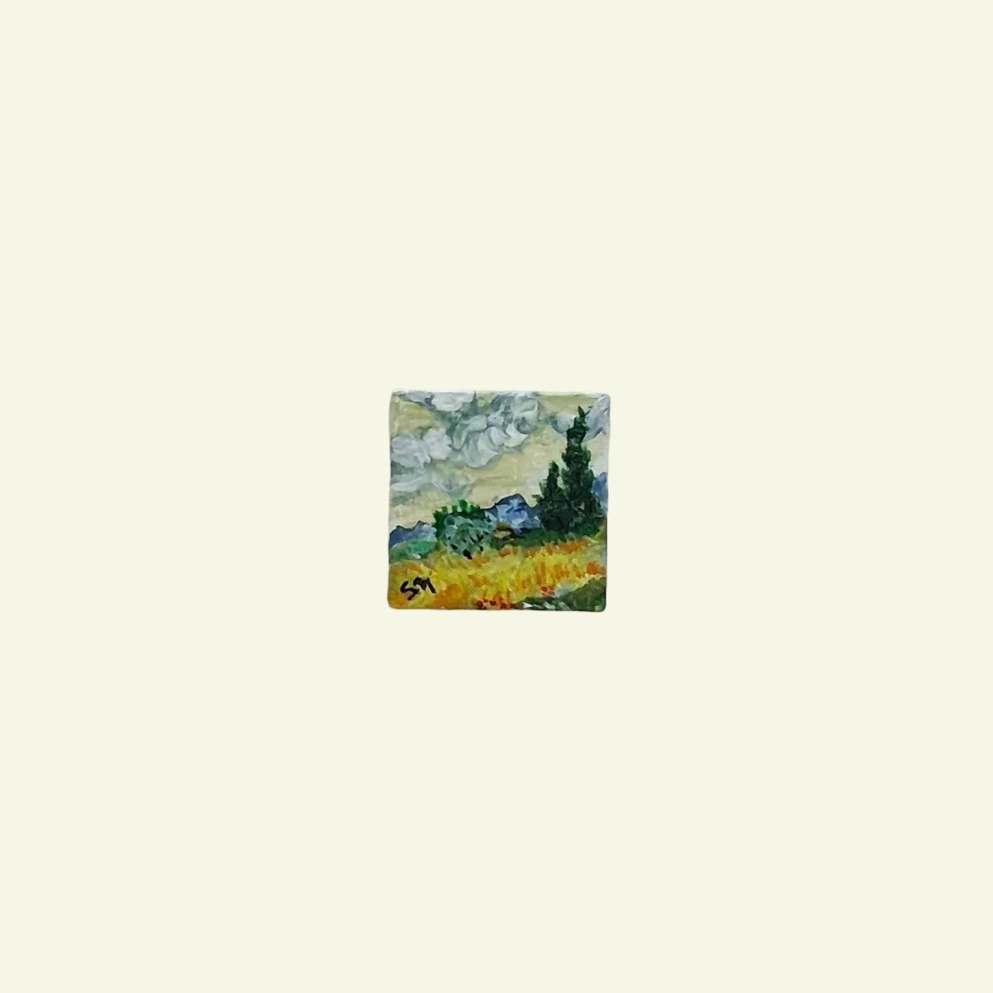 Pitture Van Gogh dipinte a mano su tile Lego 2x2
