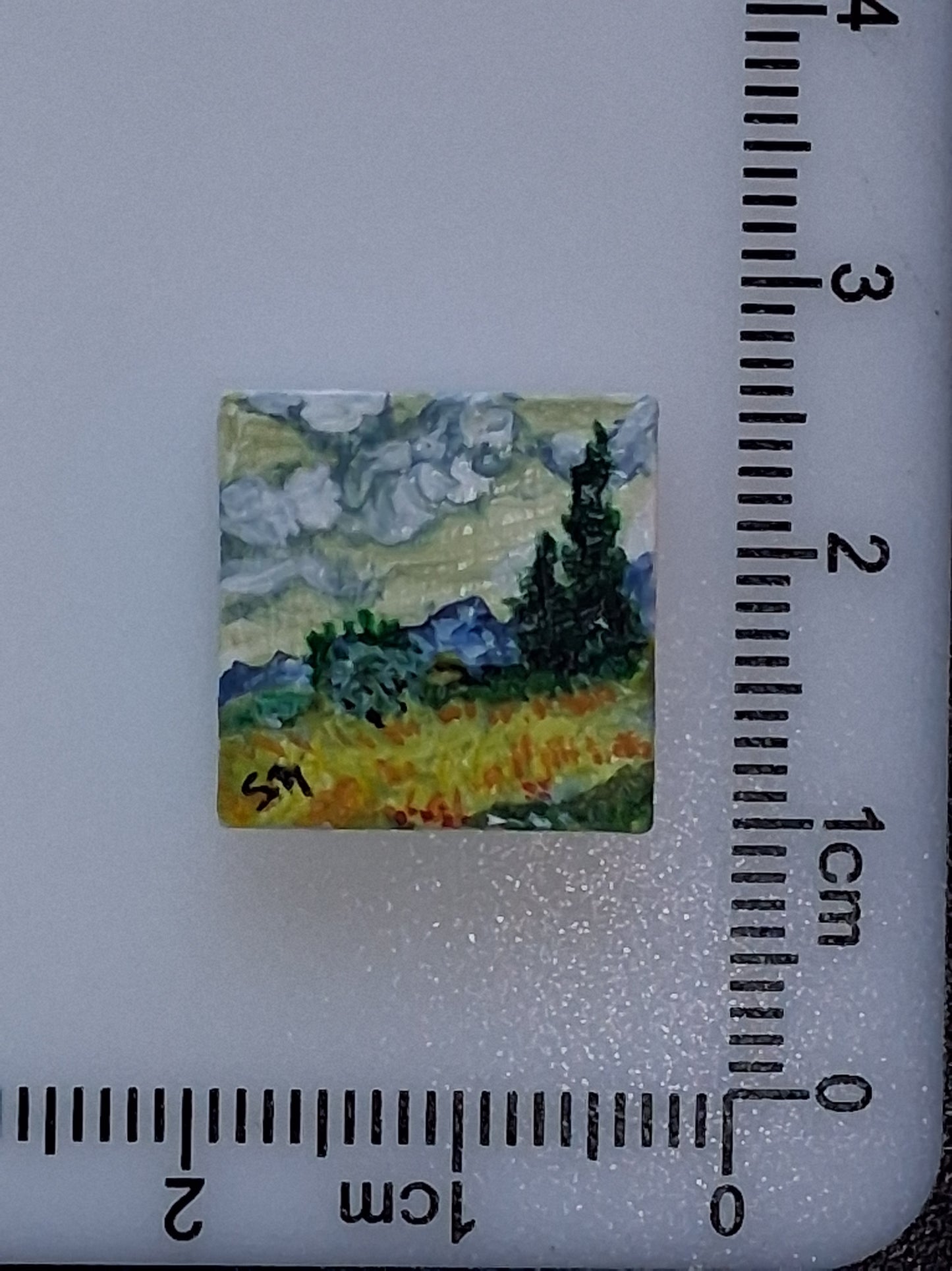 Pitture Van Gogh dipinte a mano su tile Lego 2x2