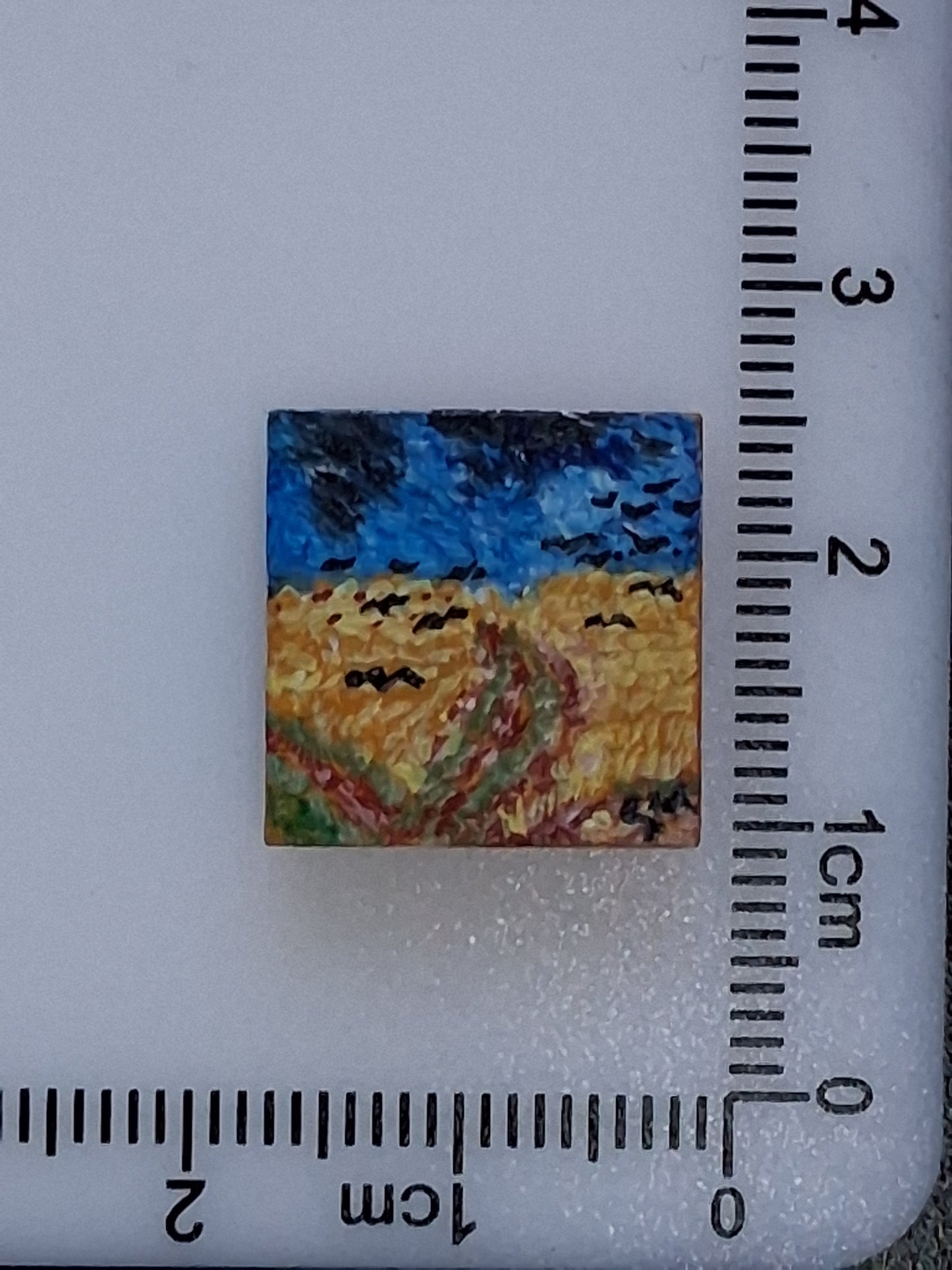 Pitture Van Gogh dipinte a mano su tile Lego 2x2