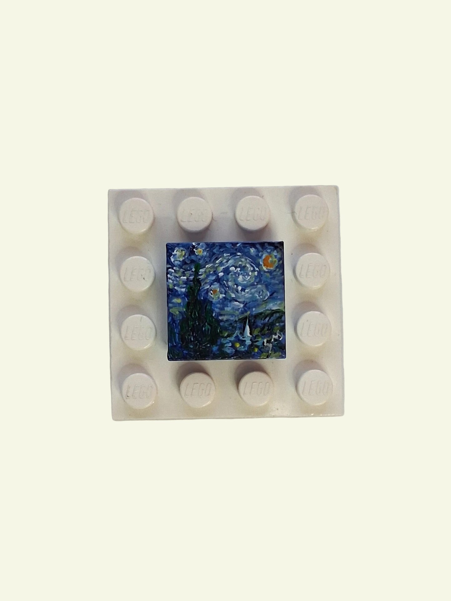 Pitture Van Gogh dipinte a mano su tile Lego 2x2