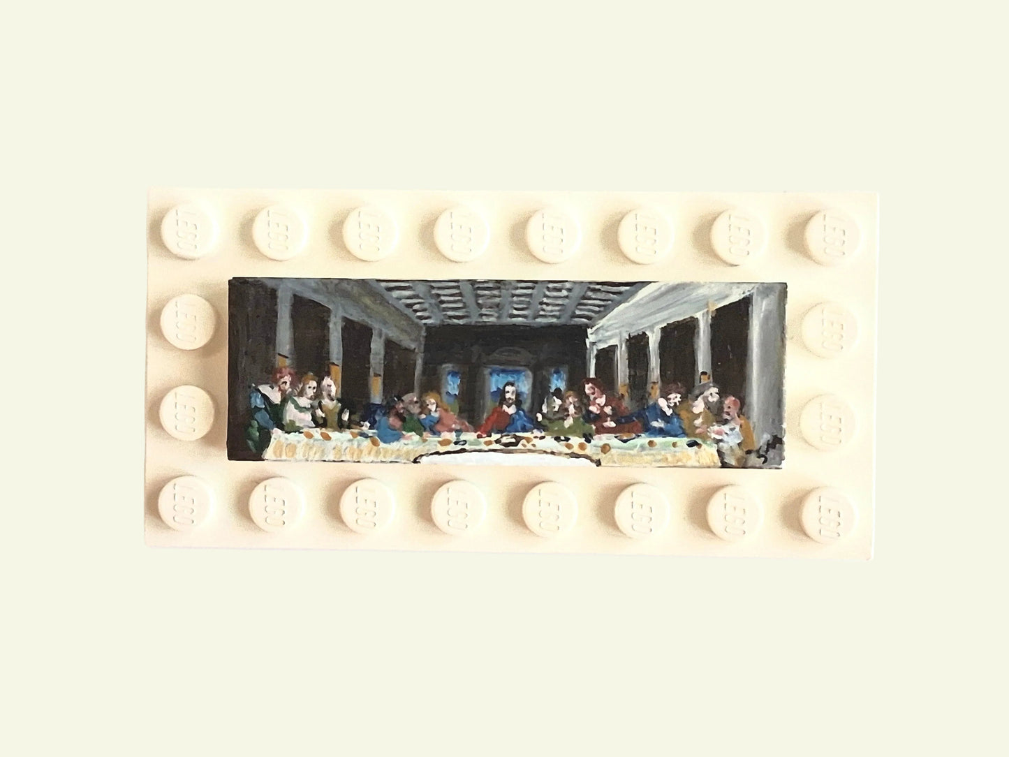 Pitture Leonardo da Vinci dipinte a mano su tile Lego
