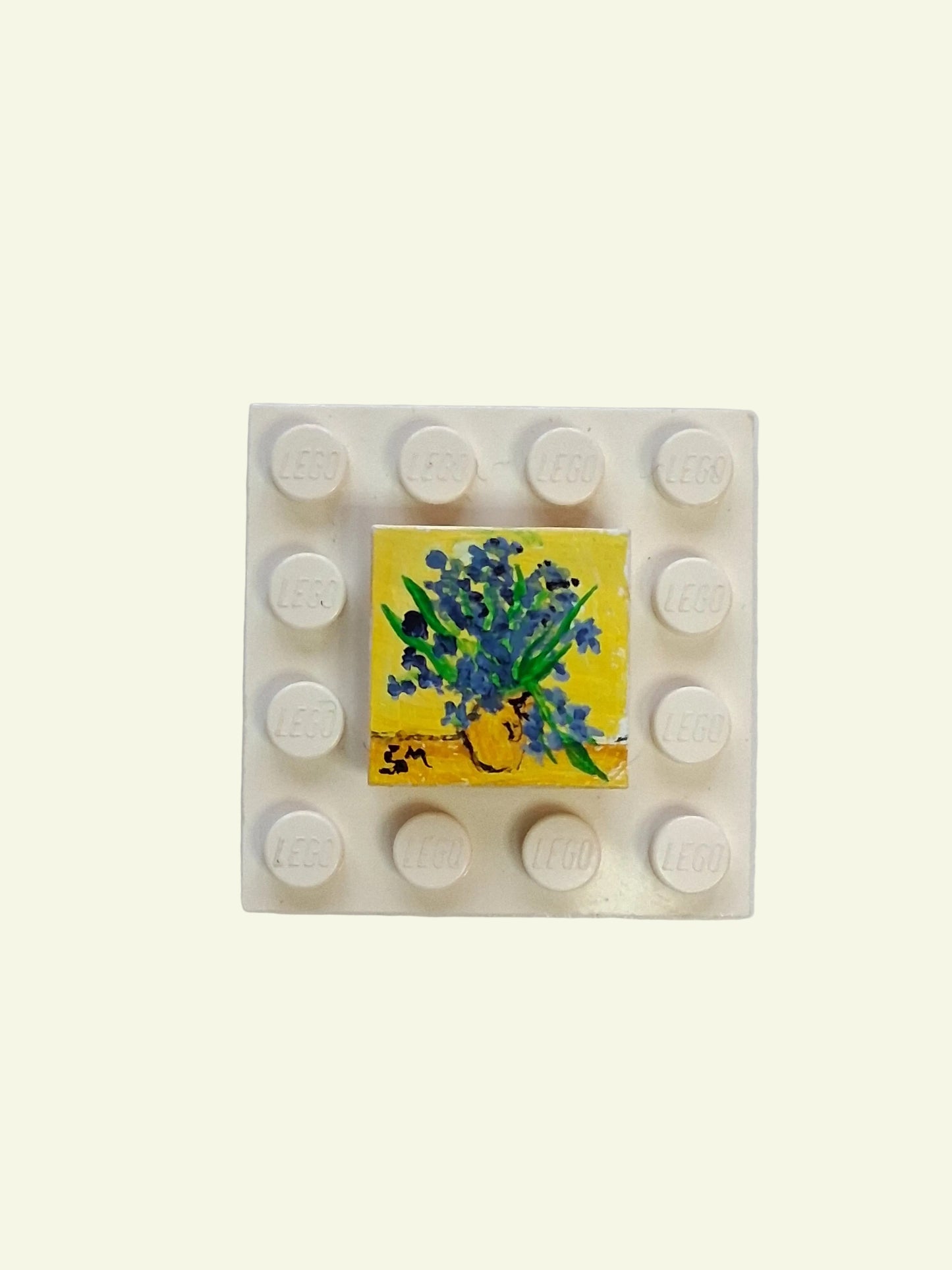 Pitture Van Gogh dipinte a mano su tile Lego 2x2